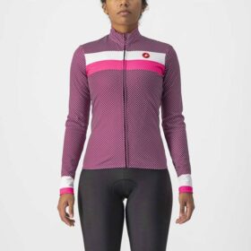 CAMISA CASTELLI VOLARE LS ML FEMININA - CYCLAMEN/WHITE/PINK FLUO